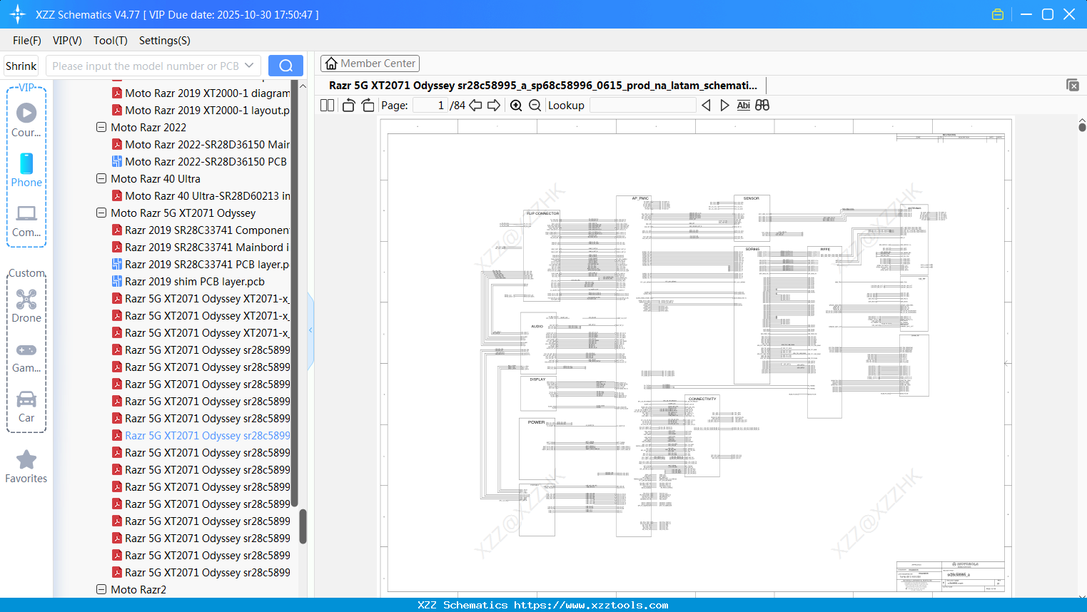 Motorola Razr 5G XT2071 Odyssey Sr28c58995_a_sp68c58996_0615_prod_na_latam_schematics